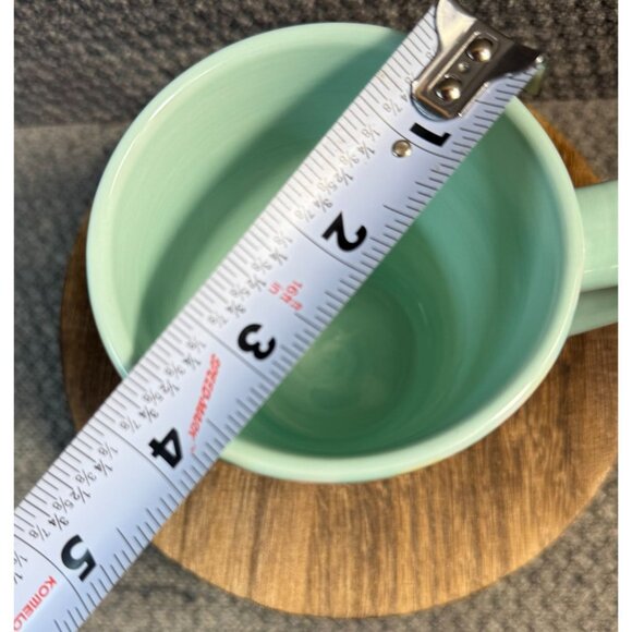 2002 Starbucks Barista Coffee Mug Cup with Green Teal White Pastel Stripes - Picture 7 of 10